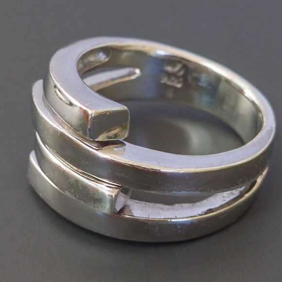 Sterling Quadruple-Wrap Modernist Band — Size 7.25 (NF 925) - Picture 10 of 14